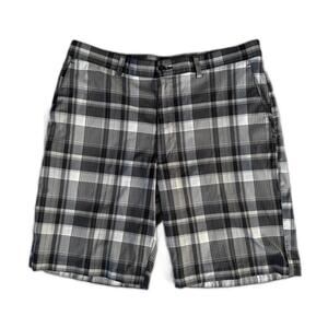 PGA Tour Plaid Golf Shorts‎ Men's-Size 36 Grey/Black